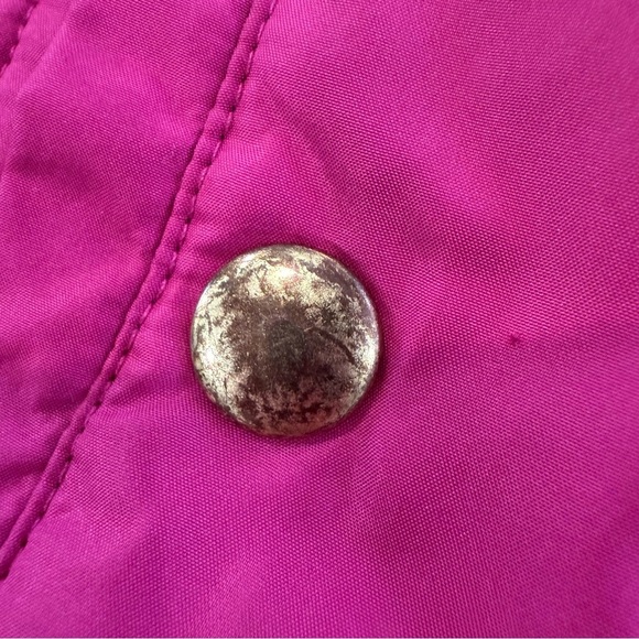 Chico's Sleeveless Puffer Full Zip Jacket Vest Women’s Small Fuchsia/Gold Accent - Picture 4 of 8